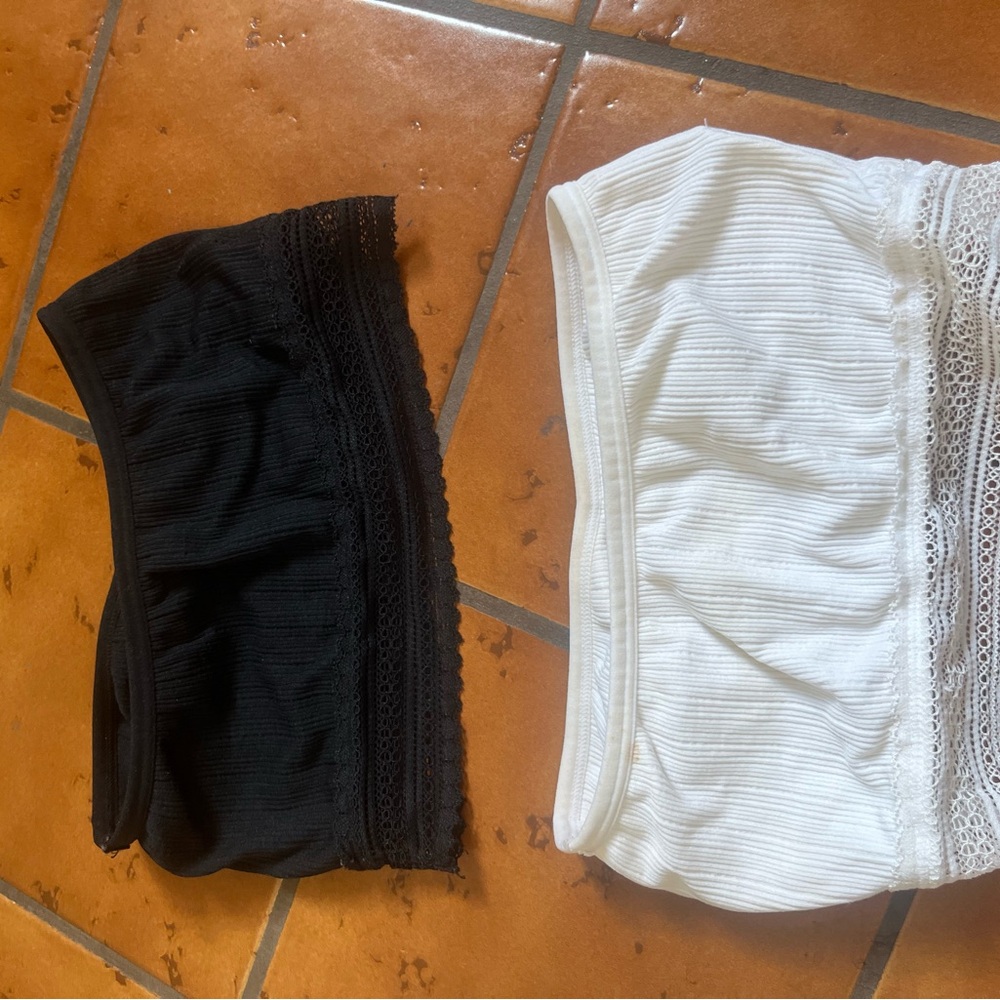 Xhilaration Black and White Textured Bandeaus Size xs